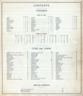 Table of Contents, Dane County 1899
